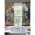 thumbnail image 2 of Butterfly Floral Sheer Curtains 63 Inch Length 2 Panels Set, Country Daisy Wildflower Brown Barn Door Voile Window Treatment Curtains Sheers Drapes for Bedroom/Living Room/Kitchen 52x"63"x2, 2 of 7