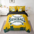 thumbnail image 2 of Homewish Cartoon Baseball Sport Twin Bedding Sets 7-Piece for Kids, Yellow Green Stripes Abstract Bedding Comforter Set, Ball Game Lover Reversible Sheet Sets, Luxury Bedroom Decor, 2 of 7