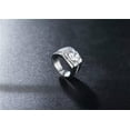 thumbnail image 5 of QQTDFG Men Women Silver Stainless Steel CZ Stone Ring Band Wedding Gift Size 7-12-Gold-8, 5 of 8