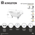 thumbnail image 5 of Aqua Eden VCTND603119NC0 60-Inch Cast Iron Oval Double Ended Clawfoot Tub (No Faucet Drillings) in White/Matte Black, 5 of 7