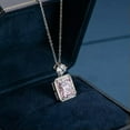 thumbnail image 5 of K-KED Halo Shiny Perfect Created Pink Gemstone Pendant Necklace Women Sterling Silver, 5 of 9