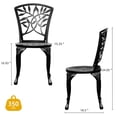 thumbnail image 3 of Patio Dining Chairs Set of 2 Outdoor Bistro Chairs Set Cast Aluminum Furniture, 3 of 10