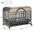 thumbnail image 2 of Pefilos 37in Heavy Duty Dog Crate, Furniture Style Dog Cage with Removable Trays and Wheels for High Anxiety Dogs, Gray, 2 of 11