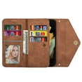 thumbnail image 4 of Dteck Galaxy S21 5G Wallet Case, PU Leather Crossbag Lager Capacity Purse With Zipper Pocket, Flip Folio Stand Phone Cover with Wrist Strap / Shoulder Strap For Samsung Galaxy S21 6.2 inch,Brown, 4 of 8