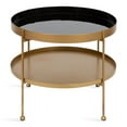 thumbnail image 5 of Kate and Laurel Nira Modern Round Tiered Coffee Table, 26 Inch Diameter, Black and Gold, Metal Table, 5 of 7