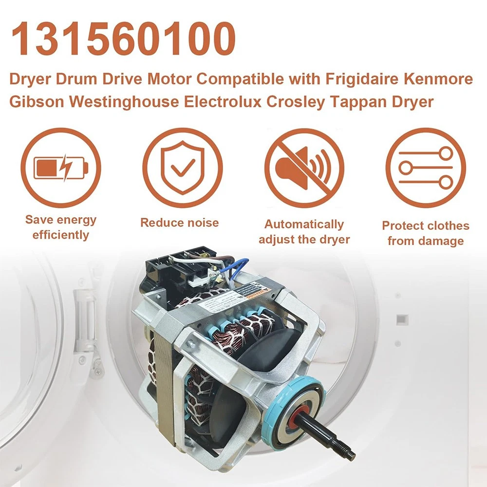Aniceparthy Upgraded 131560100 134156500 Dryer Motor Replacement for frigidaire Kenmore Dryer Compatible Part Number: 407697 131758500 134156500 131461800A PS418132 AP2107144 S131560100