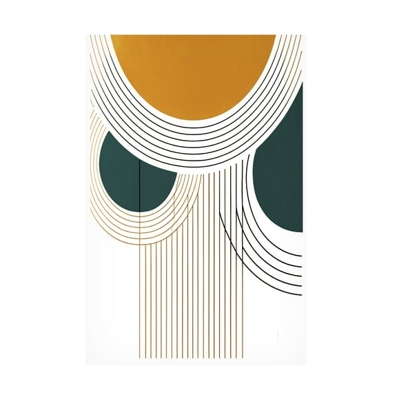 Canvas Wall Art - Ray Heere 'Mid Century Abstract Painting 31' Wall Art for Living Room, Bedroom, or Office Décor by Trademark Fine Art - 12 x 19 Inches