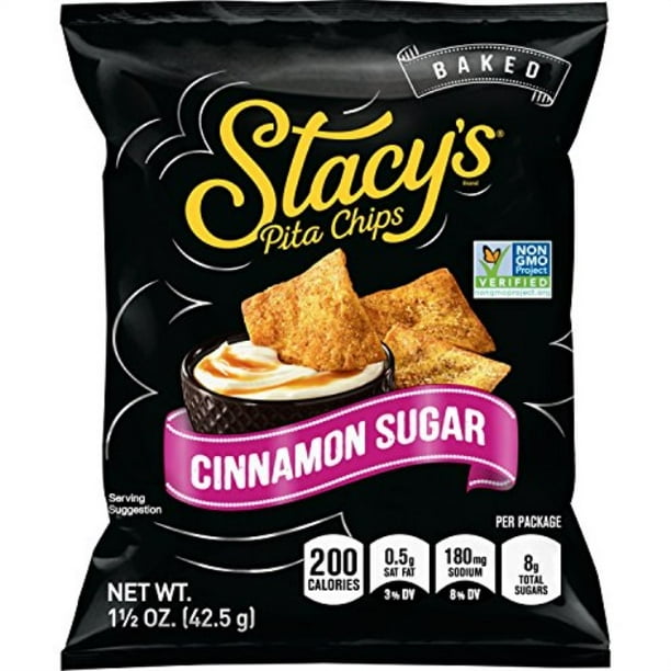 stacy's cinnamon sugar flavored pita chips, 1.5 ounce (pack of 24
