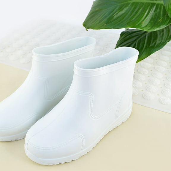 HOOWIFFY Mens Garden Boots Rain Shoes Low Canister EVA Alkali Resistant Adults Hotels