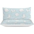 thumbnail image 3 of HAHDAXIA Cat Cute Pattern Bedding Solid Comforter Set for All Seasons,3 Pieces(1 Comforter+2 Pillowcases),Soft Microfiber Bedding Set Full(79"x90"), 3 of 7