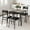 Gray, variant on COZONY Industrial Dining Table Set of 4, Retro Wood & Metal Kitchen Table w/ Upholstered Chairs,Brown