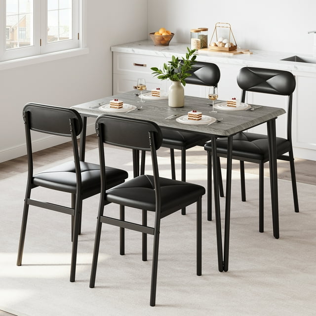Dining Table Set for 4, 5 Piece Kitchen Dining Room Tables Set Rectangular Kitchen Table Set for Small Space, Apartment