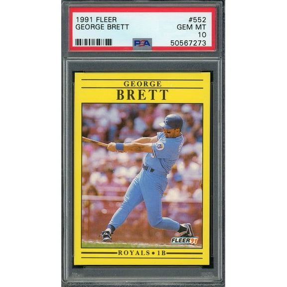 George Brett 1991 Fleer Baseball Card #552 Graded PSA 10 GEM MINT