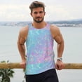 thumbnail image 6 of Honeii Fantasy Gradient Pattern Men's Workout Tank Top Casual Sleeveless Gym Muscle Shirts Bodybuilding Tee-X-Large, 6 of 7