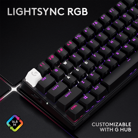 Logitech - PRO X 60 LIGHTSPEED TKL 60% Wireless Mechanical GX Optical Tactile Switch Gaming Keyboard with LIGHTSYNC RGB - Black