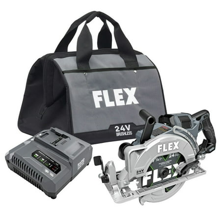 FLEX FX2141R-1J 24V Stacked Lithium Advantage Brushless 7-1/4 in. Cordless Rear Handle Circular Saw Kit (10 Ah)