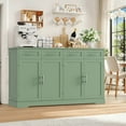 thumbnail image 2 of Homfa Farmhouse Buffet Cabinet with 4 Drawers and 4 Doors, 59" W Sideboard Buffet Storage Cabinet with Shelves, for Kitchen Living Room Bedroom, Green, 2 of 7