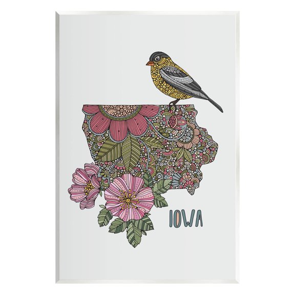 Stupell Industries Iowa Mandala Pattern State Graphic Art Unframed Art Print Wall Art, Design by Valentina Harper