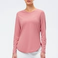 thumbnail image 6 of Durtebeua Women's Thermal Fleece Neck Sweatshirts, Athletic Long Sleeve Pullover Tops Sweat Shirts Pink,L, 6 of 7