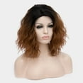 thumbnail image 4 of Unique Bargains Human Hair Wigs for Women Lady Curly Wig Cap Fluffy Curly Wavy Brown, 4 of 6