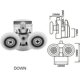 thumbnail image 2 of Set of 4 Double Rollers - for Sliding Shower Door, 2 Wheels 23 mm Diameter Zinc Alloy Bathroom.., 2 of 5