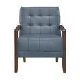 thumbnail image 3 of Pemberly Row Fauteuil d'Appoint Moderne / Contemporain en Cuir Bleu, 3 of 10