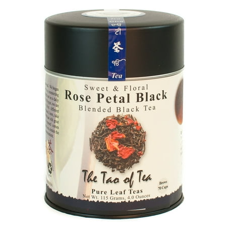 Tea Rose Gift Set - The Tao of Tea, Rose Petal Black Tea, Loose Leaf Tea, 4 Oz Tin