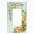 thumbnail image 5 of Metal Light Switch Plate Outlet Cover Yellow Flower Teal Stripe Damask FLW064, 5 of 13