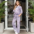 thumbnail image 3 of Uorisanigo Purple Tie Dye Two Piece Sets for Women Mock Neck Sweatshirt Wide Leg Sweatpants Matching Sets Plus Size Loungewear Oversized Tracksuit Travel Outfits Fashion Activewear, XS-XL, 3 of 8