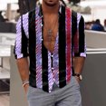 thumbnail image 2 of Camisas Para Hombre XXL Camisas estampadas informales de manga larga para otoño e invierno para hombre, blusas superiores a la (Purple, M), 2 of 4