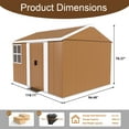 thumbnail image 2 of 8X10 FT Outdoor Storage Shed, Metal Garden Tool Shed with Windows, Lockable Door & Ventilation, Weatherproof Bike Shed Pet Shelter for Backyard, Brown, 2 of 8