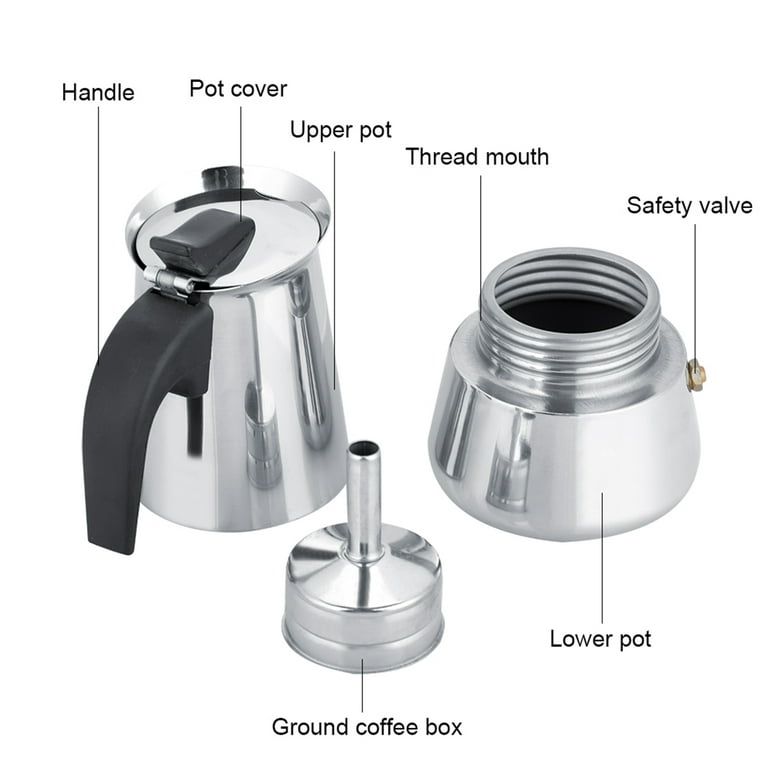 Stovetop Coffee Maker Durable, Easy to Use, Powerful Coffee Maker That Serves 2 Cups Quickly and easily. Coffee Pot for, Size: 17.4cmx8.8cm, Green