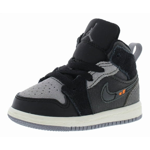 Toddler's Jordan 1 Mid SE Craft Blk/Cement Grey-Lt Graphite (DV0437 001) - 4