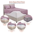 thumbnail image 3 of Nestl Extra Deep Pocket Split King Sheets - 6 Piece Soft Microfiber Bed Sheets Set Fits 18"-24" Mattresses, Dusty Purple, 3 of 5