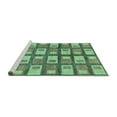 thumbnail image 2 of Ahgly Company Machine Washable Indoor Round Abstract Turquoise Blue Modern Area Rugs, 5' Round, 2 of 4