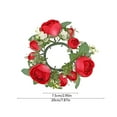 thumbnail image 3 of Artificial Candle Wreath with Silk Florals for Wedding Party and Holiday Decor, 3 of 6