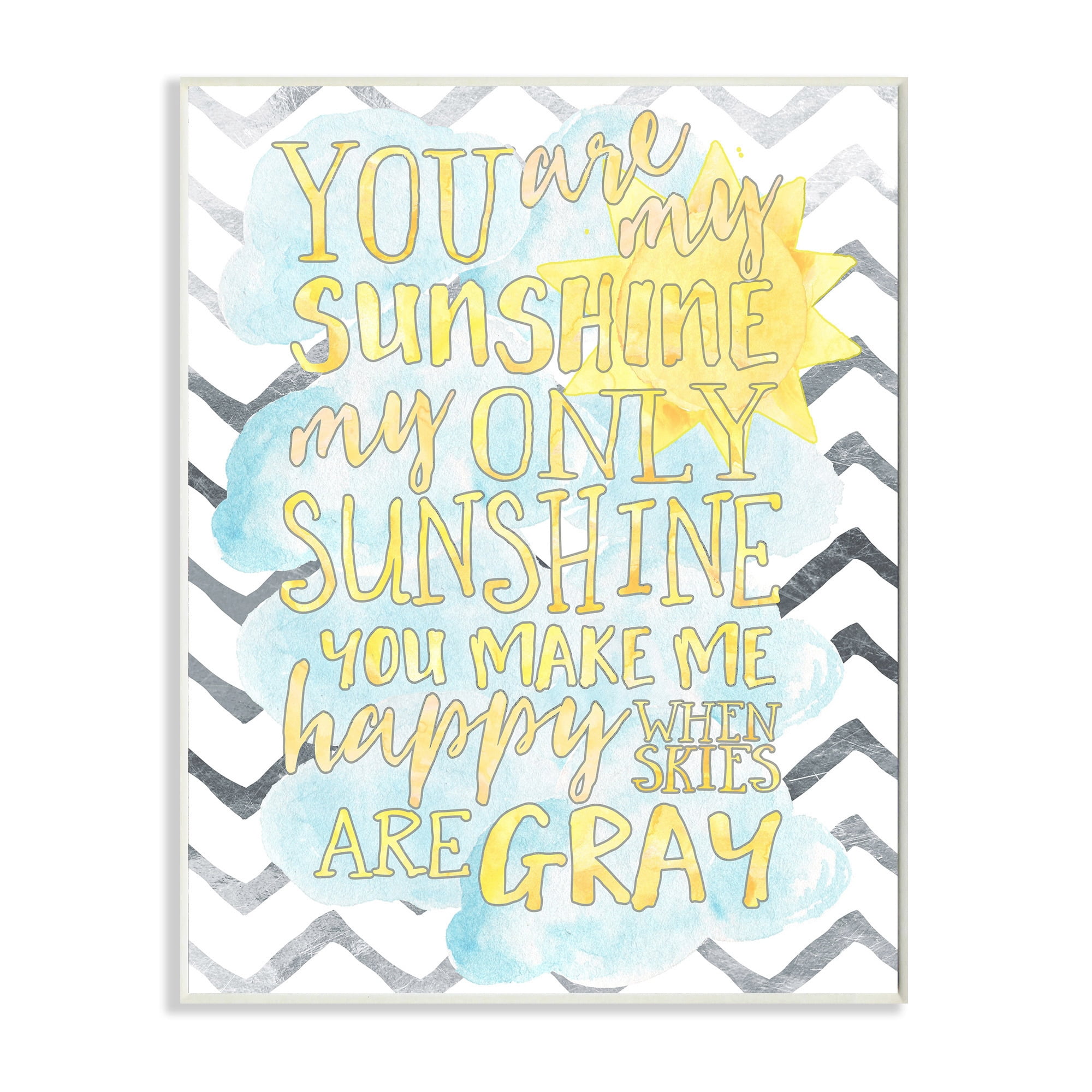Stupell You are My Sunshine Watercolors Chevron Canvas Wall Art by Erica Billups