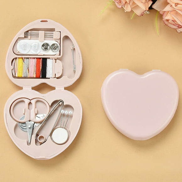 pstuiky Portable Sewing Kit with Storage Box Mini Needle & Thread Set Includes Scissors, Tweezers, Buttons & Pins Lightweight Travel Sewing Supplies