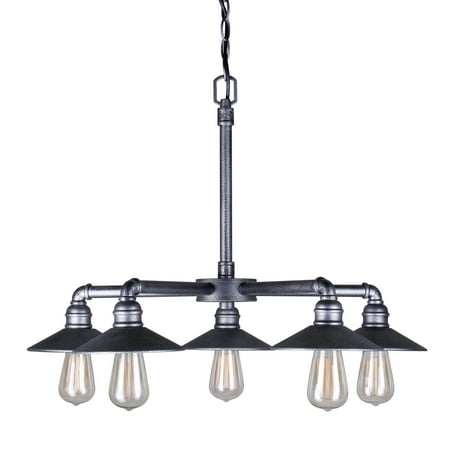 

5-Light Industrial Gray Chandelier