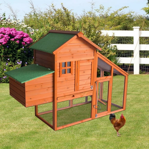 Kinbor Chicken Coop Wooden Hen House Outdoor Backyard Garden Large