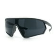 thumbnail image 5 of Mens Windbreaker Wrap Around Curved Shield Lens Sport Plastic Sunglasses Grey - Black, 5 of 8