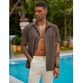 thumbnail image 6 of COOFANDY Mens Short Sleeve Cuban Guayabera Shirt Linen Cotton Beach Button Down Shirts, 6 of 6