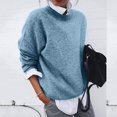 thumbnail image 4 of Yokua Women's Sweater 2 in 1 Shirt Loose Solid Color Long Sleeve Bottoming Comfortable Sweater Pullover, 4 of 8