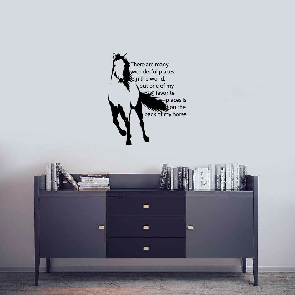 On The Back Of My Horse Equestrian Quote Jumper Horse Jumping Horse Quotes Saying Wall Art