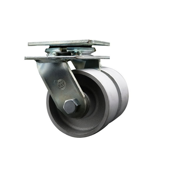 4 Inch Dual Semi Steel Wheels Swivel Caster with Roller Bearing Service Caster