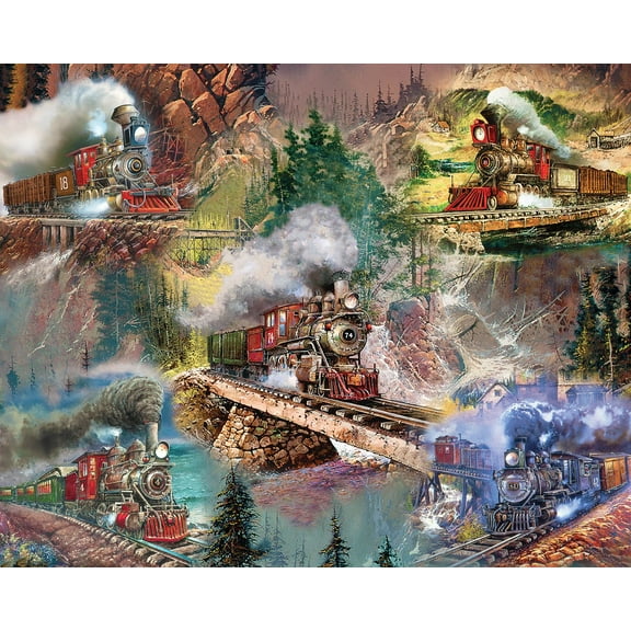 Springbok 1000 Piece Thrilling Trains Jigsaw Puzzle for Adults  - Made in USA