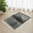 thumbnail image 3 of Gray Bathroom Rug 2'x3', Retro Oil Painting Modern Abstract Art Aesthetics Low Profile Front Entryway Rug with Tassels, Woven Cotton Washable Kitchen Mat Carpet for Foyer Bedroom Back Door Decor, 3 of 9