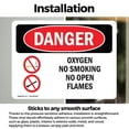 thumbnail image 3 of (2 Pack) Oxygen No Smoking No Open Flames OSHA Danger Sign 18 Inch X 12 Inch Vinyl Label Decal Sticker Weather Resistant, UV Protected for Workplace, Business, and Construction Site,, 3 of 7