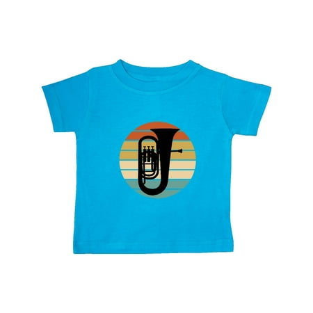 

Inktastic Tuba Music Retro Sunset Silhouette Gift Baby Boy or Baby Girl T-Shirt