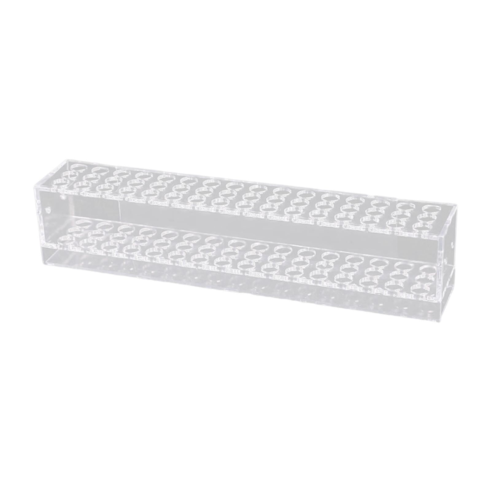 figatia 2xClear Pen Display Stand Multi Slots Simple for Markers Makeup Brush Bathroom 1 Layer 48 Holes